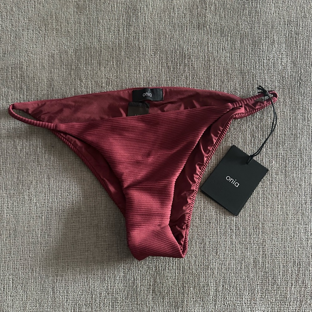 Onia Maroon Rochelle Swimsuit Bottom size L NWT